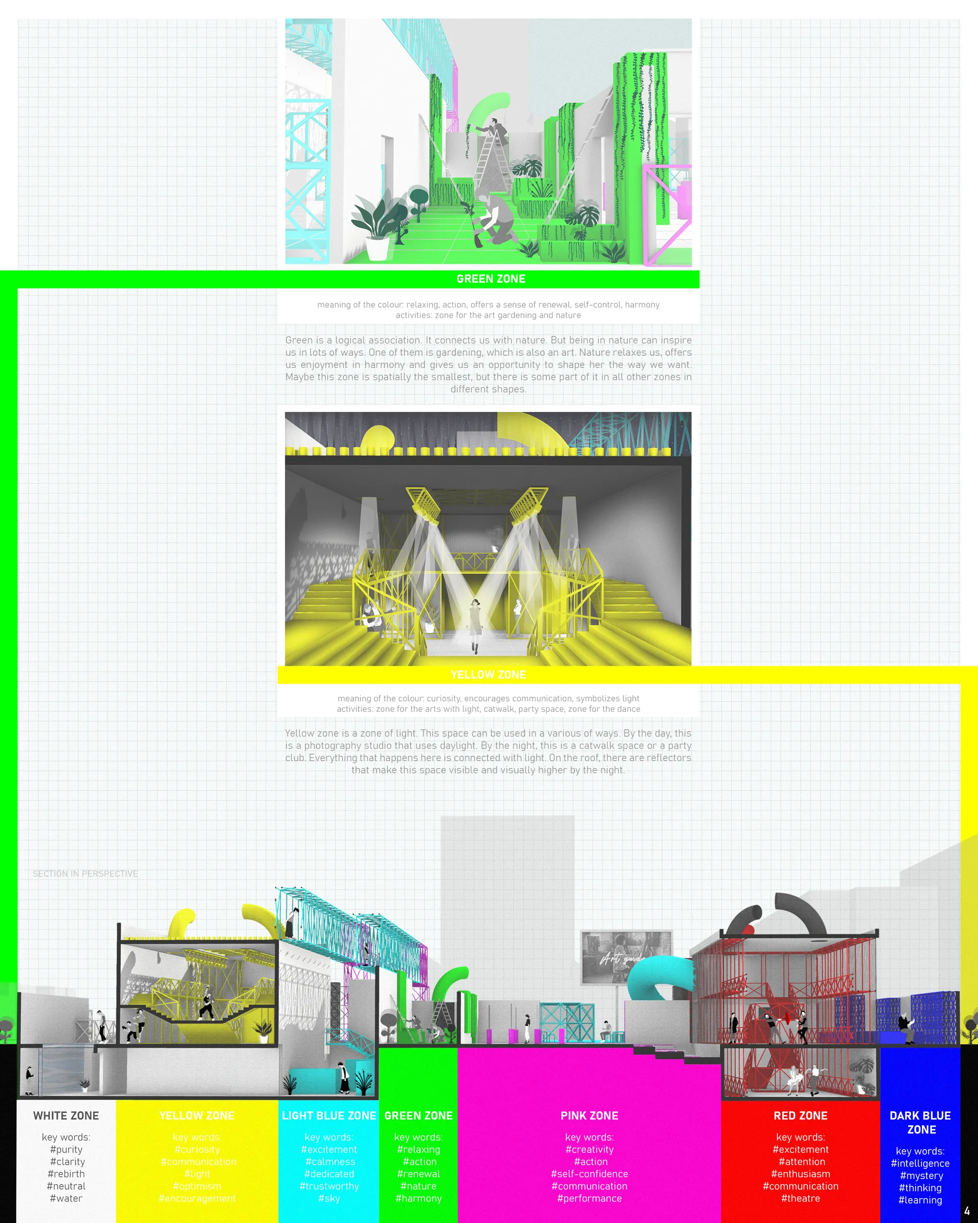 Section in perspective with ambients