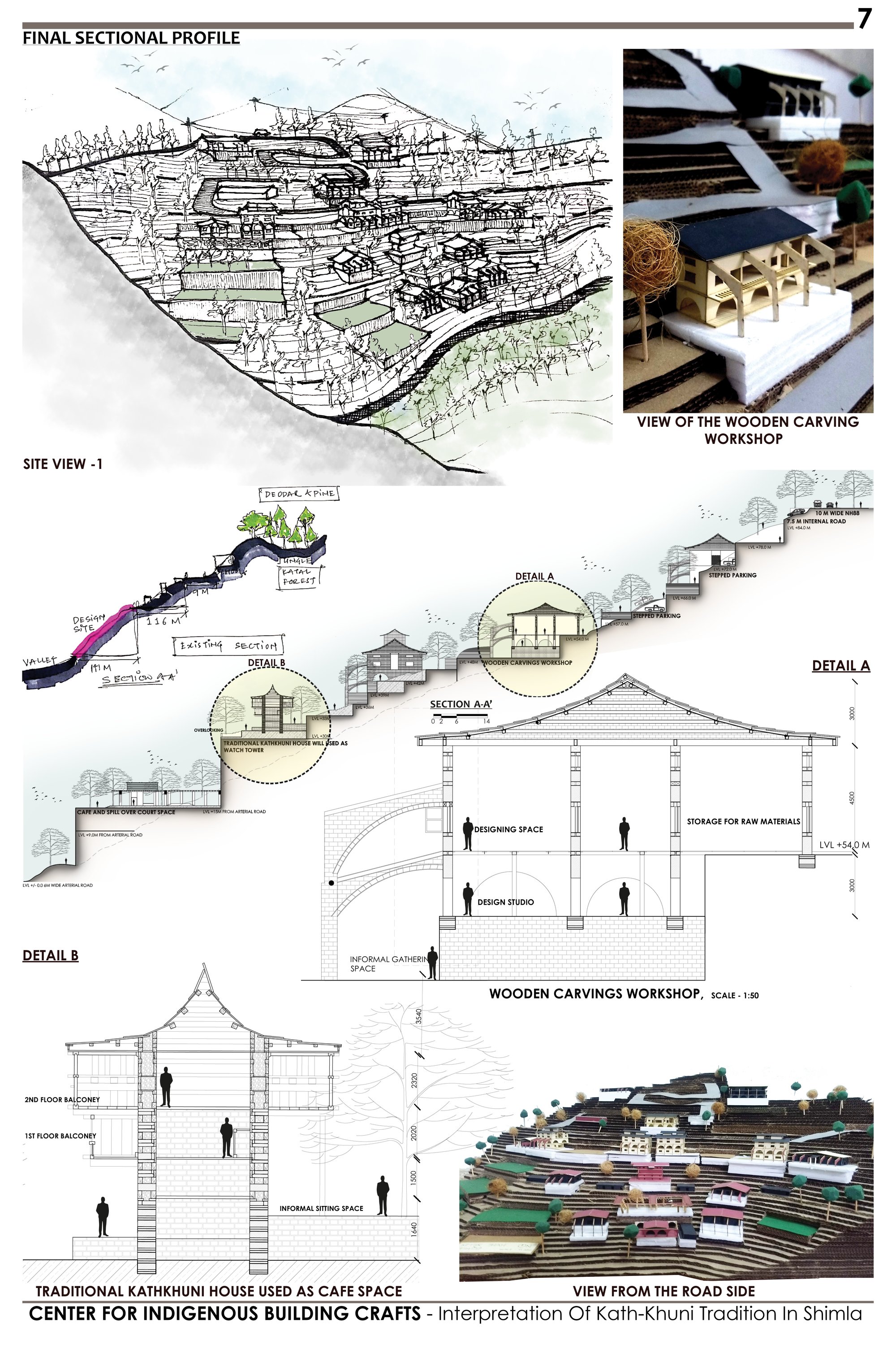 Sectional Profile And Overall View Of The Site