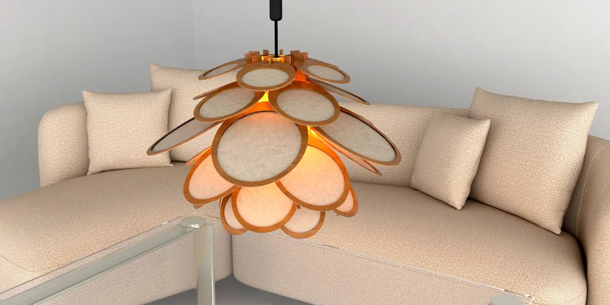 Lampshade with translucent paper diffusers