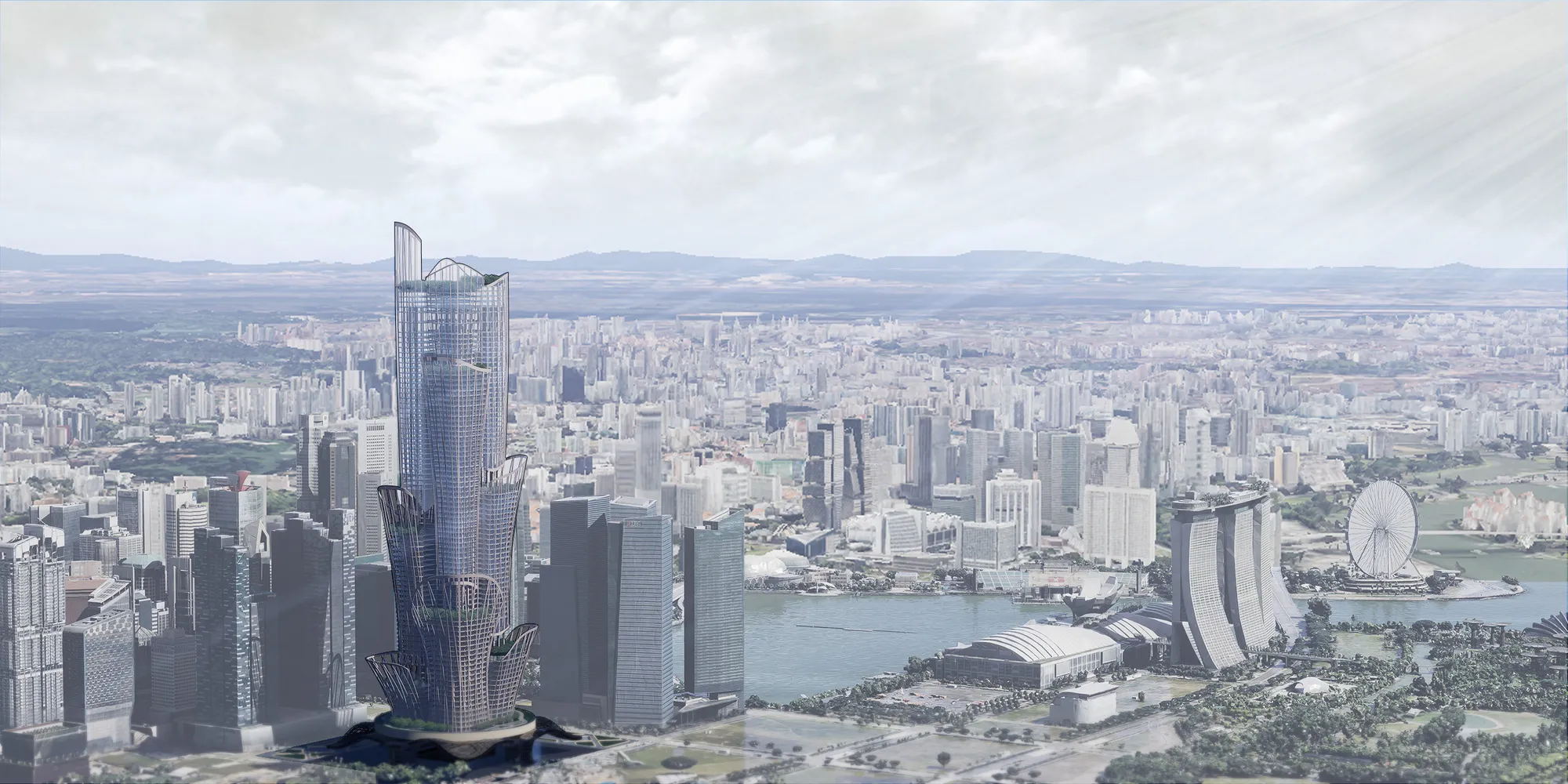 RainFlowTower_Urban Water Circulation Skyscraper