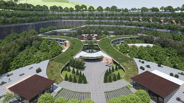Brownfield redevelopment of an abandoned stone quarry to an ayurvedic wellness center
