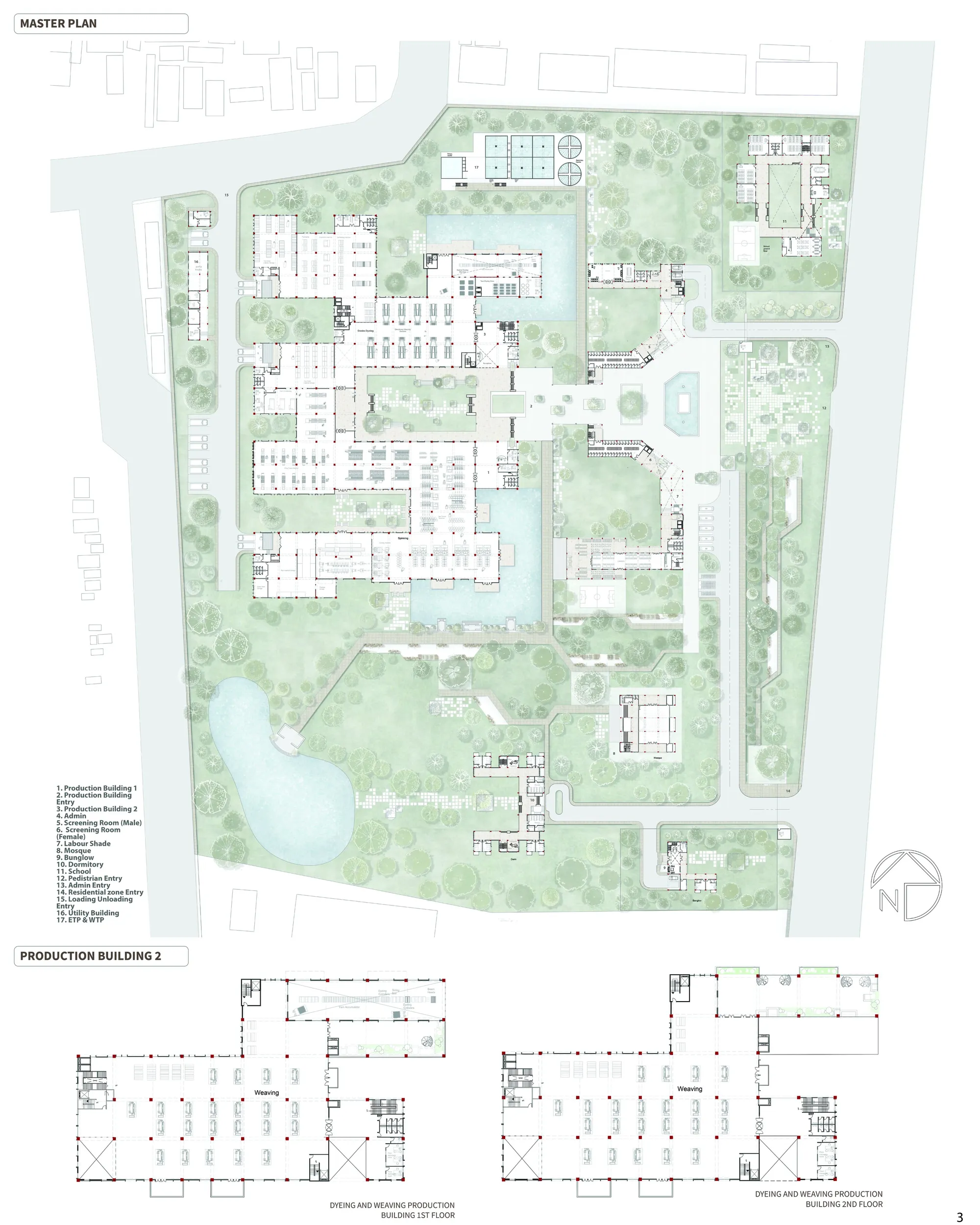 Master plan and Production Buidings' detail