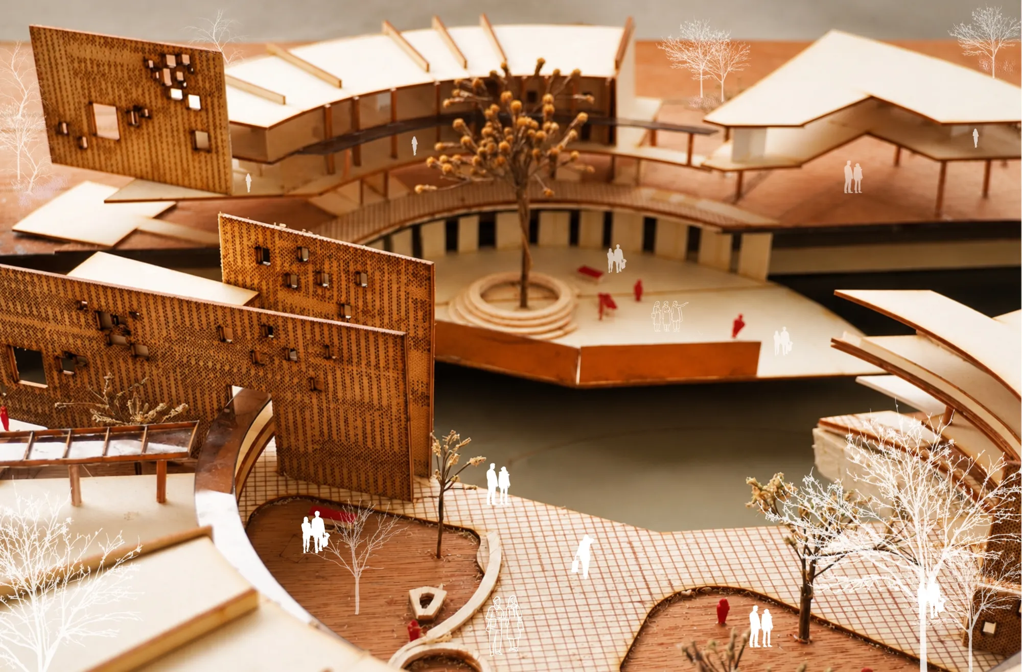 Sectional Physical Model with Illustrated People