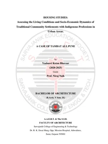 Assessing the Living Conditions and Socio-Economic Dynamics of Traditional Community Settlements with Indigenous Professions in Urban Areas.