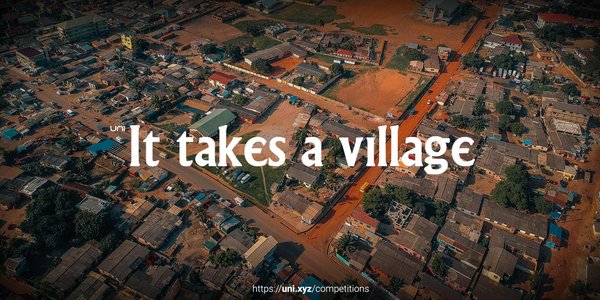 It takes a village competition banner
